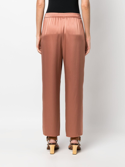 Nanushka Odessa Slip Satin Pant In Terracotta Brown In Orange
