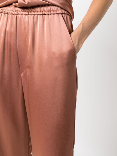 Nanushka Odessa Slip Satin Pant In Terracotta Brown In Orange