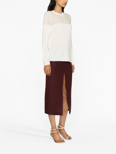 Fabiana Filippi Ribbed Virgin-wool Jumper In 中性色