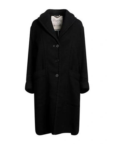 Shop High Woman Coat Black Size L Virgin Wool, Hemp, Nylon, Cotton