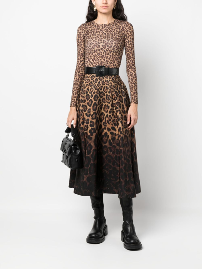VALENTINO ANIMALIER-PRINT JERSEY BODYSUIT 