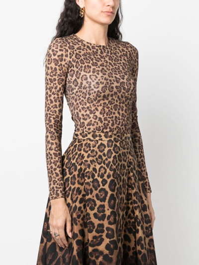VALENTINO ANIMALIER-PRINT JERSEY BODYSUIT 