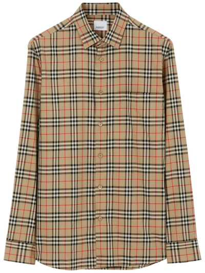 Burberry Simson Vintage Check-pattern Cotton Shirt In Multi