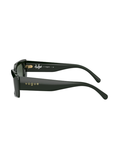 Shop Vogue Eyewear Rectangle Frame Tinted Sunglasses In Black