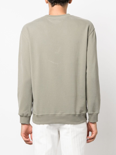 Shop Brunello Cucinelli Crew-neck Cotton Sweatshirt In Green