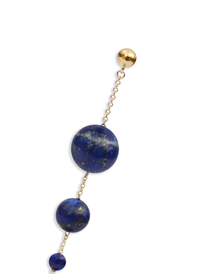 Shop The Alkemistry 18kt Recycled Yellow Gold And Lapis Lazuli Chain Earrings