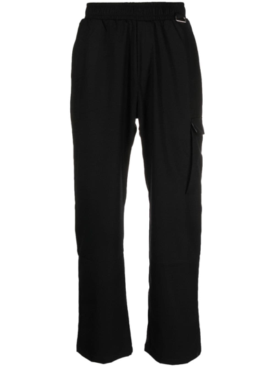 Shop Family First Elasticated-waistband Cropped Trousers In Black