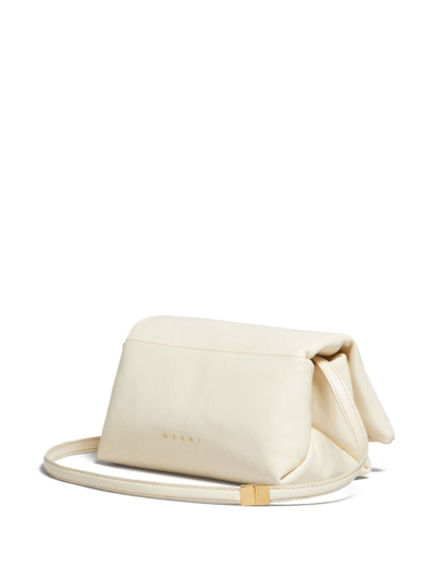 Marni Small Prisma Leather Shoulder Bag In Neutrals