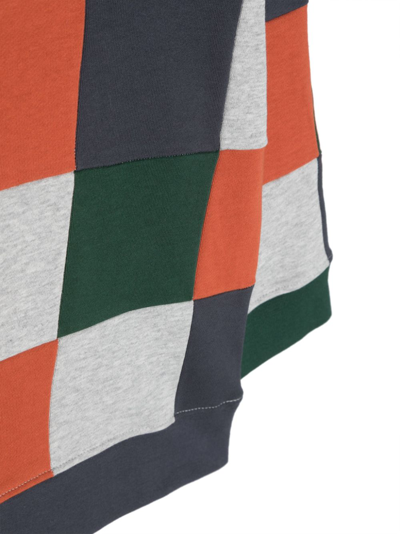Shop Stella Mccartney Check-pattern Cotton Sweatshirt In Orange