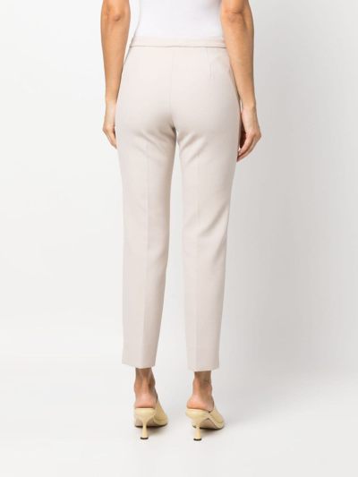 Shop Peserico Pressed-crease Cropped Trousers In Neutrals