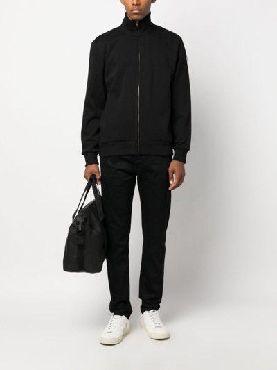 Shop Colmar Logo-patch Zip-up Sweatshirt In Black