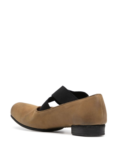 Uma Wang Ballet Flats Calfskin Suede Crisscross Straps In Brown
