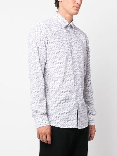 Shop Karl Lagerfeld Karligraphy-motif Cotton Shirt In Yellow