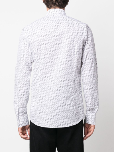 Shop Karl Lagerfeld Karligraphy-motif Cotton Shirt In Yellow