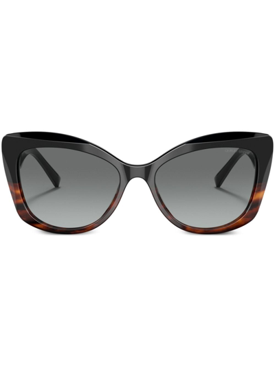 Shop Giorgio Armani Butterfly-frame Sunglasses In Brown
