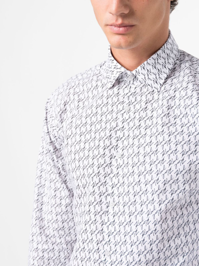 Karl Lagerfeld Karl Signature Cotton Shirt In Yellow