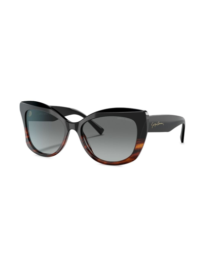 Shop Giorgio Armani Butterfly-frame Sunglasses In Brown