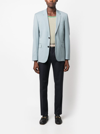Shop Etro Mid-rise Stretch-cotton Chinos In Blue