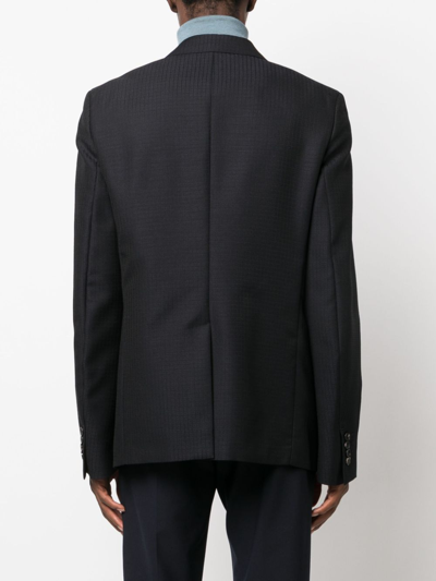 Lanvin Checked Double-breasted Blazer In Blue