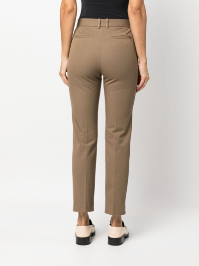Shop Joseph Coleman Slim-fit Cropped Trousers In Brown