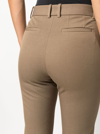 Shop Joseph Coleman Slim-fit Cropped Trousers In Brown