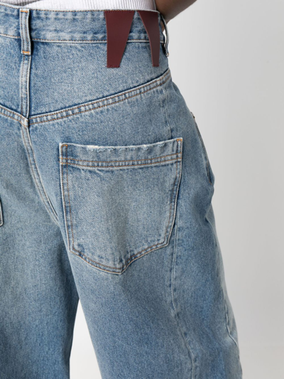 Shop Darkpark Ines Asymmetric Wide-leg Jeans In Blue