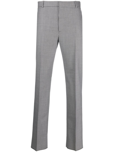 Shop Alexander Mcqueen Houndstooth Tailored Trousers In Black