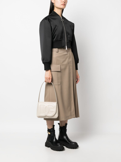 Dolce & Gabbana Dg Logo Leather Shoulder Bag In Neutrals