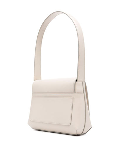 Shop Dolce & Gabbana Dg Logo Leather Shoulder Bag In Neutrals