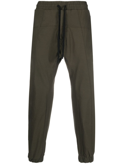 Shop Thom Krom Drawstring Tapered Trousers In Green