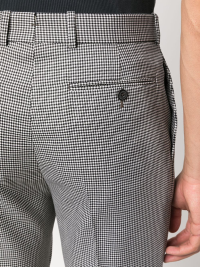Shop Alexander Mcqueen Houndstooth Tailored Trousers In Black