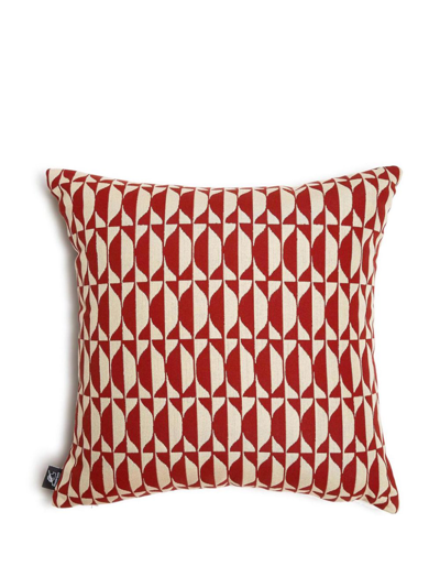 Shop Fornasetti Losanghe Geometric-pattern Cushion In Red