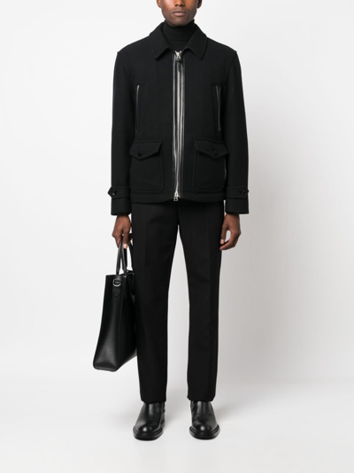 Shop Tom Ford Double Face Wool Jacket In Black