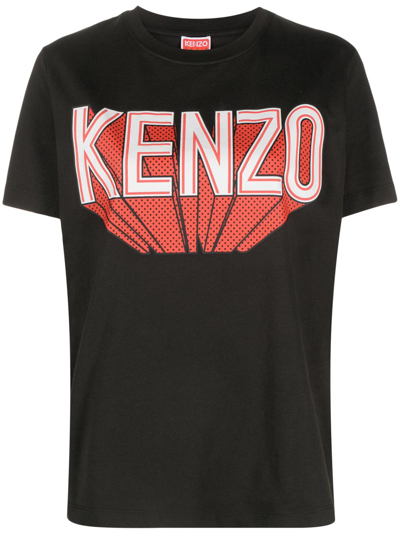 Shop Kenzo Logo-print Short-sleeve T-shirt In Black