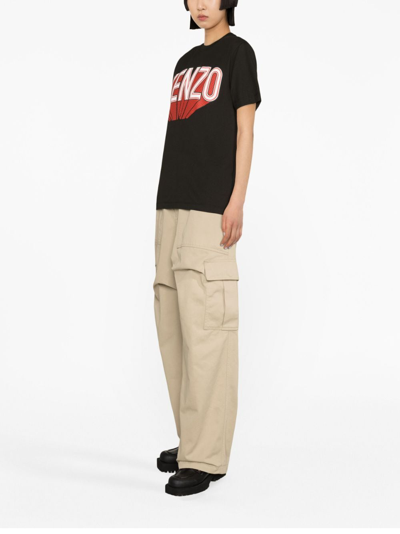 Shop Kenzo Logo-print Short-sleeve T-shirt In Black