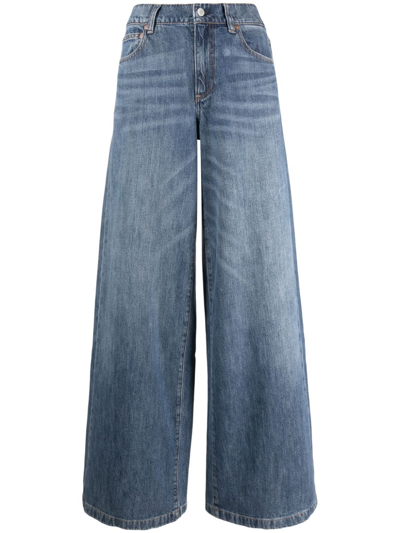 Shop Alice And Olivia Chaz Wide-leg Jeans In Blue