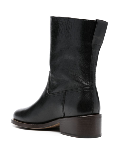 Shop Lemaire Ankle-length Leather Boots In Black