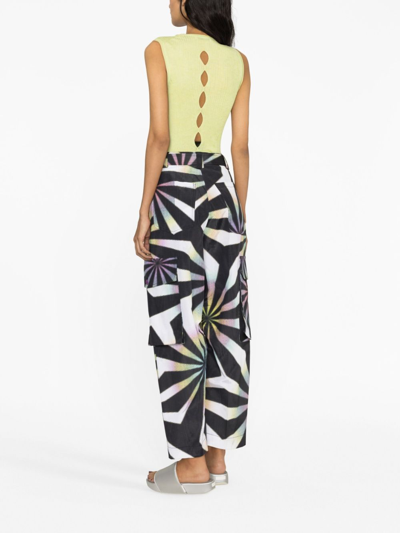 Shop Christopher John Rogers Graphic-print Straight-leg Trousers In Black