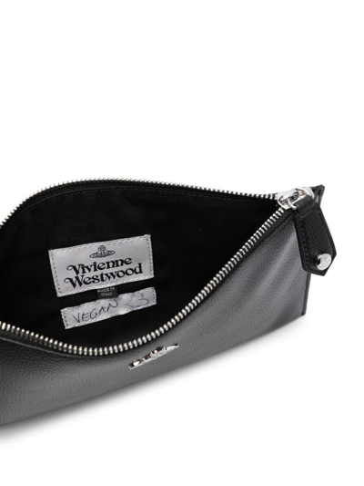 Shop Vivienne Westwood Orb-plaque Zipped Pouch In Black
