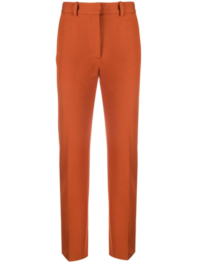 Shop Joseph Coleman Slim-fit Cropped Trousers In Orange