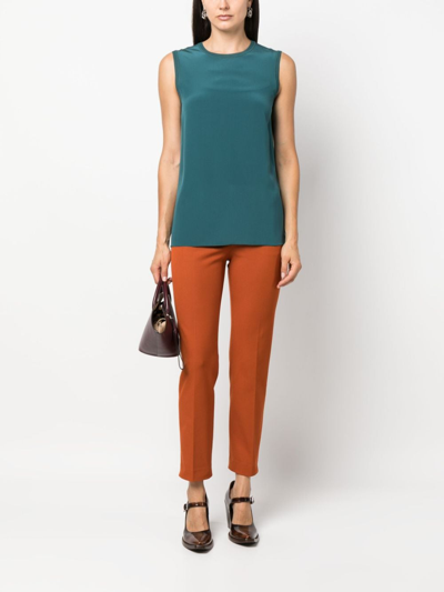 Shop Joseph Coleman Slim-fit Cropped Trousers In Orange