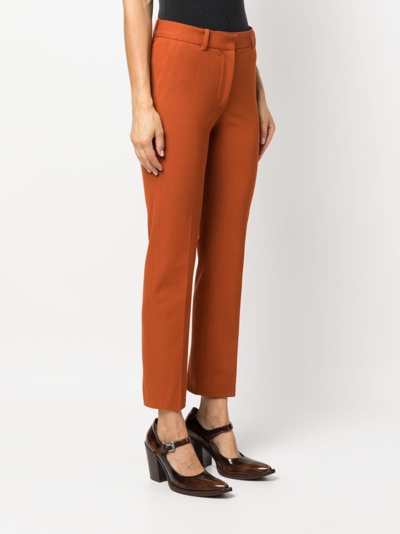 Shop Joseph Coleman Slim-fit Cropped Trousers In Orange