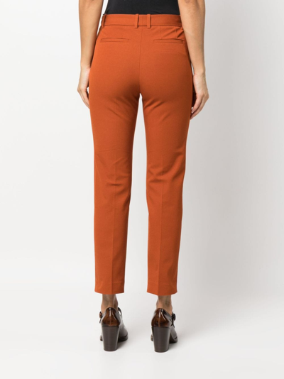 Shop Joseph Coleman Slim-fit Cropped Trousers In Orange