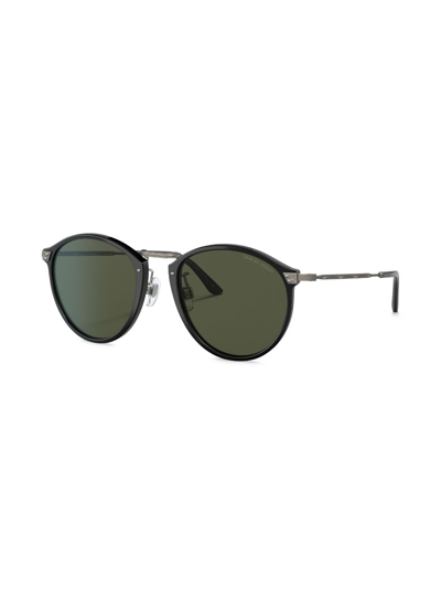 Shop Giorgio Armani Round-frame Tinted Sunglasses In Black