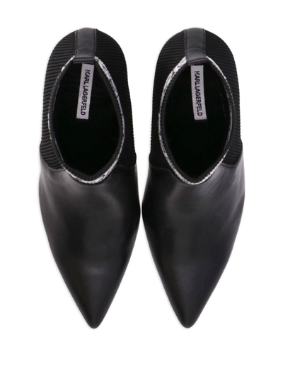 Shop Karl Lagerfeld Pandara 95mm Logo-intarsia Boots In Black