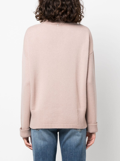 Lorena Antoniazzi Roll-neck Knitted Jumper In Pink