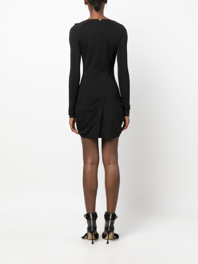 Shop Attico Donnie Open-front Minidress In Black