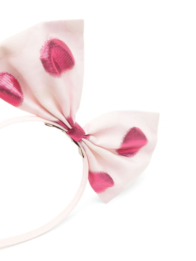 Hucklebones London Giant Bow Hair Band In Pink