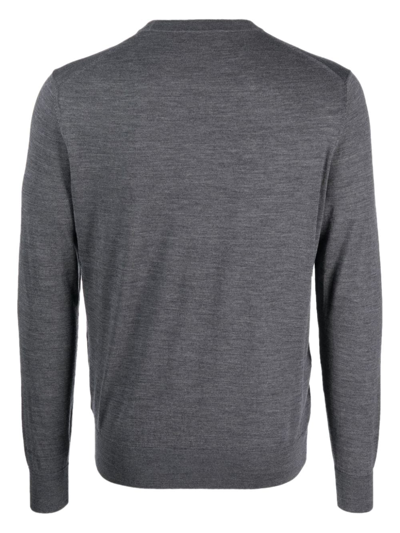 Shop Ballantyne Fine-knit Wool Jumper In Grey