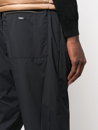 Herno Drawstring-waist Tapered Trousers In Blue